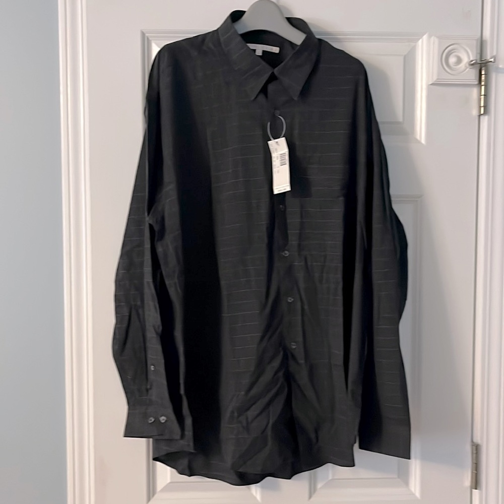 Perry Ellis long sleeve,  button-down shirt, gray size XL